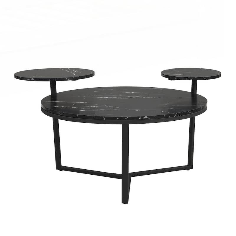 Modern coffee table with two display shelves