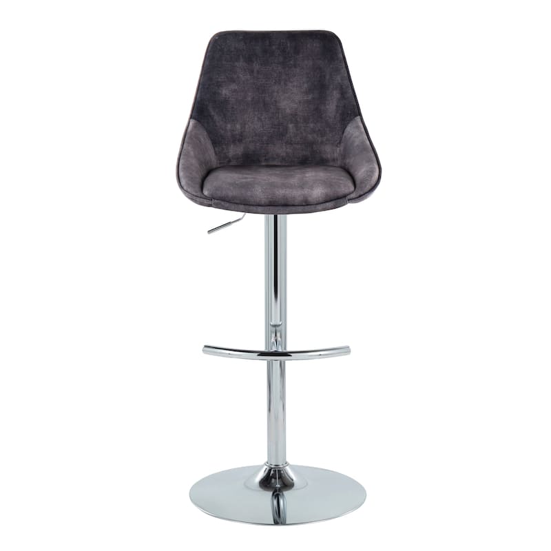 Silver Orchid Alba Adjustable Bar Stool with Rounded T Footrest (Set of 2)