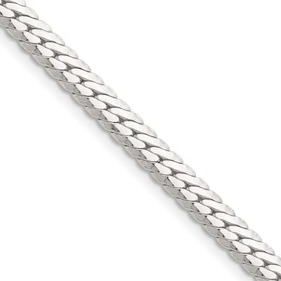 Curata 925 Sterling Silver 5.1mm Double Oval Flat Curb Chain Necklace for Men