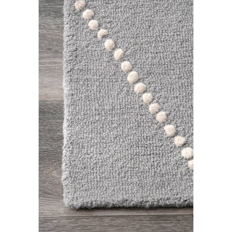Nuloom Handmade Dotted Trellis Wool Kids Nursery Rug