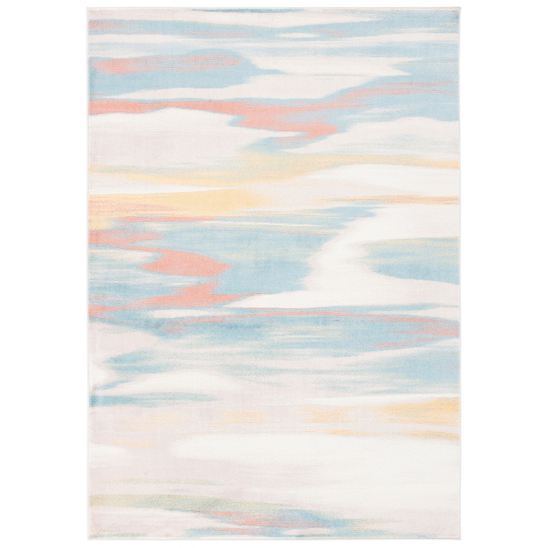 SAFAVIEH Skyler Amale Modern Abstract Rug - Beige/Terracotta - 5' 5" x 7' 7"