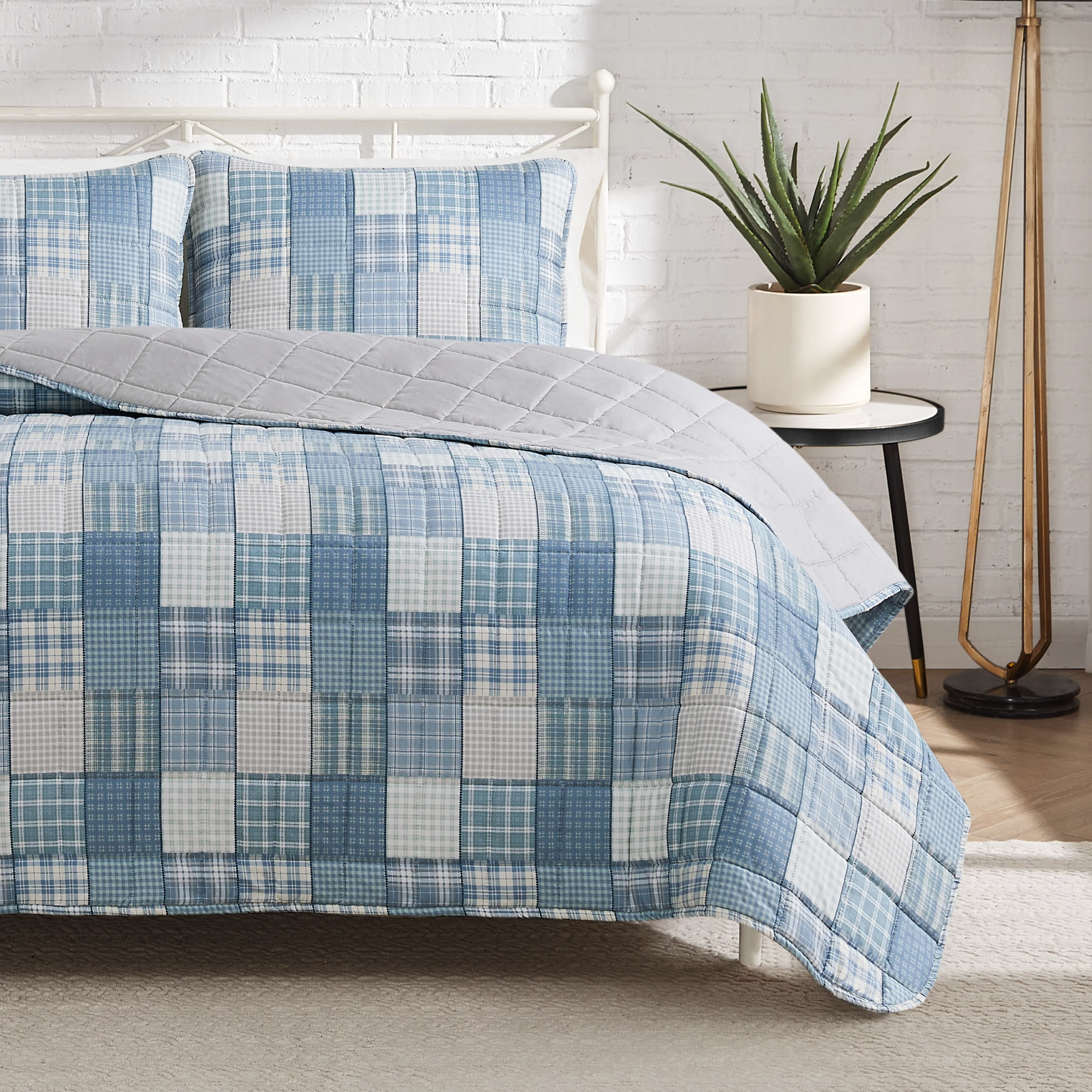 Lucky Brand Plaid Patchwork Reversible Quilt Sets