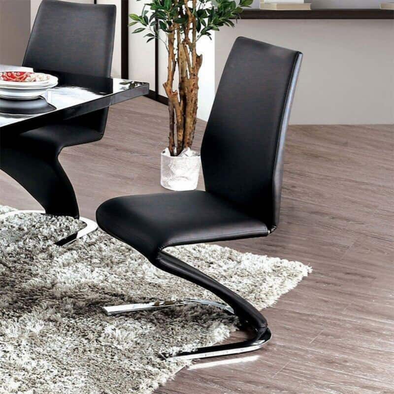 Set of 2 Padded Leatherette Side Chairs