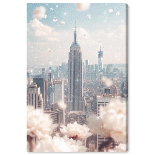 Peonies Over New York Canvas by Art Remedy, Gallery Wrapped