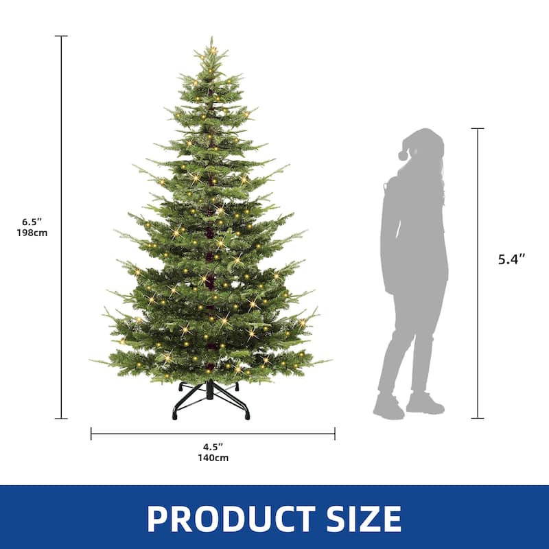 Moasis 6.5/7 ft Pre-Lit Artificial Aspen Fir Artificial Christmas Tree with 500 Multi-Mode Lights