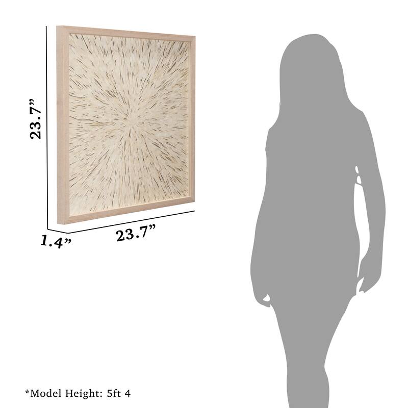 HUJI Abstract Handmade Papier-Mâché Shadow Box Wall Art