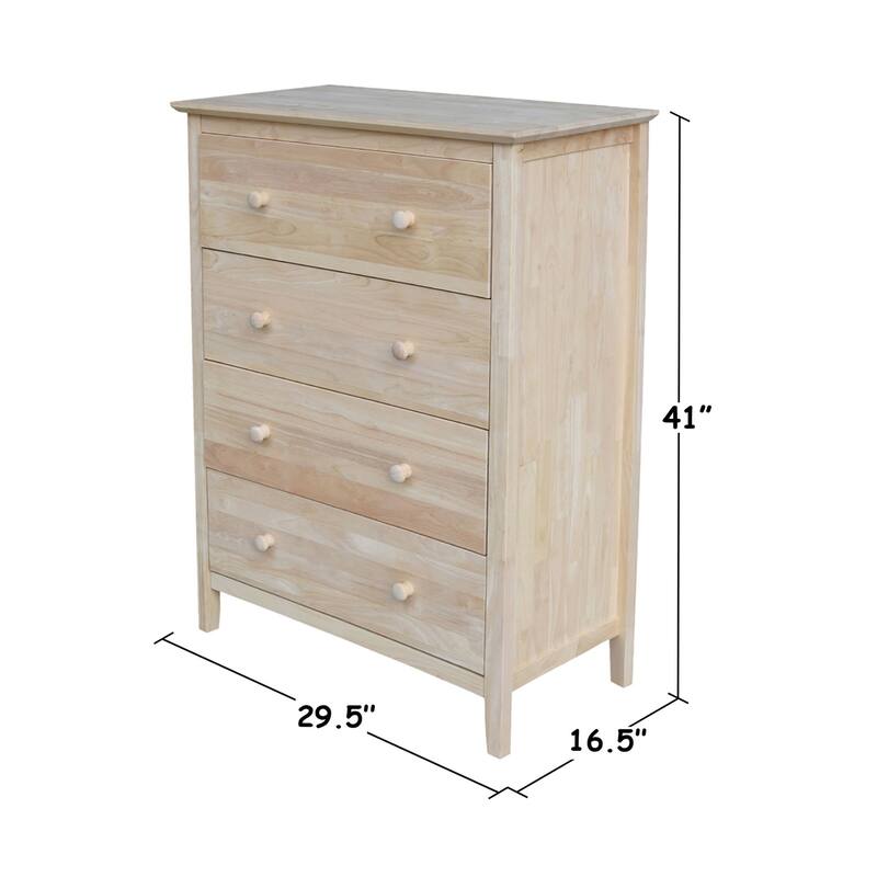 International Concepts Solid Wood Bedroom Dresser