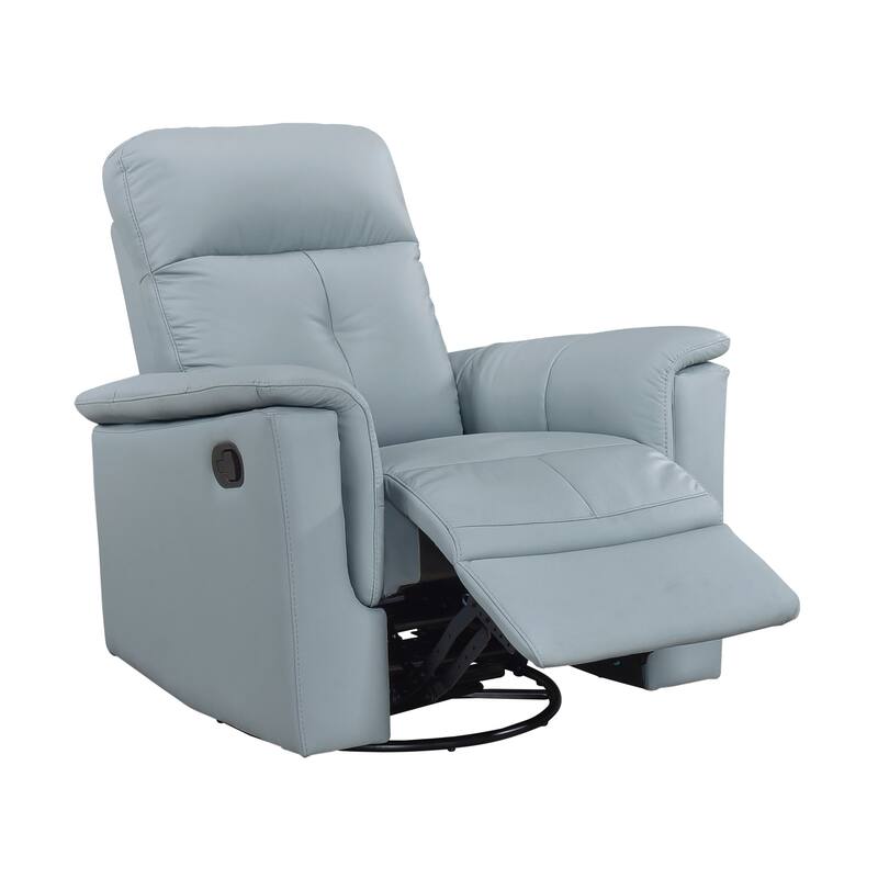 Monte 35.5" Leather Swivel Glider Manual Recliner - 360-Degree Swivel