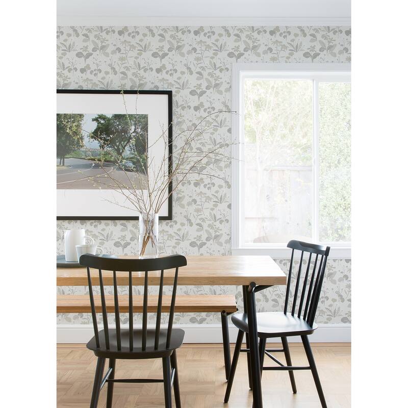 A-Street Prints Magdalena Light Grey Dandelion Wallpaper