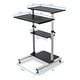preview thumbnail 6 of 6, Mount-It Mobile Stand Up Desk / Height Adjustable Computer Rolling Presentation Cart With Monitor Arm , Black