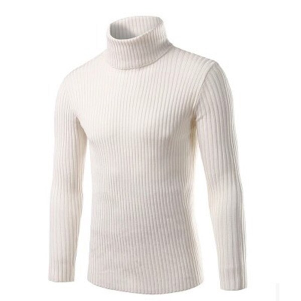 mens white ribbed sweater