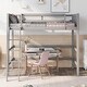 preview thumbnail 5 of 12, Contemporary Solid Wood Twin Size Loft Bed with Ladder & Safety Guaranteed, Solid Construction & Versatility Galore, Grey
