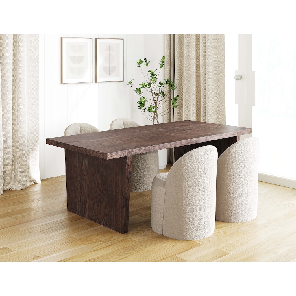 Rye Studio Minimalist Wood Dining Table in Smoked Oak Stain