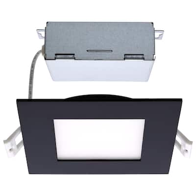 10W LED Direct Wire Downlight Edge-lit 4In CCT Selectable 120V Dimmable Square