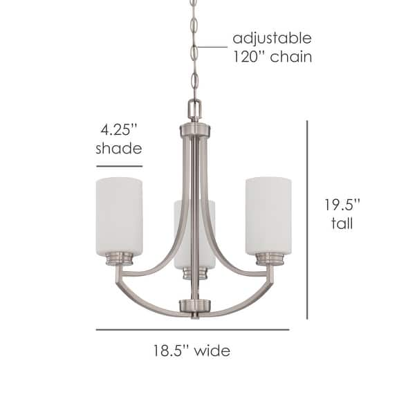 Dalton Chandelier, Metal Ceiling Light Fixture with Opal Glass Shades ...