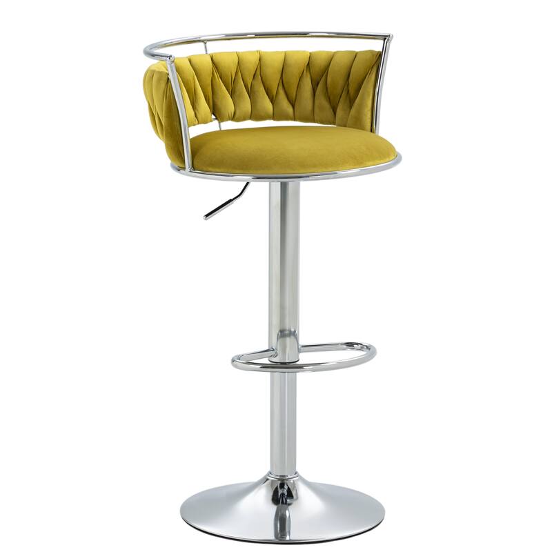 Modern Velvet 26" Adjustable Swivel Bar Stools (Set of 4)