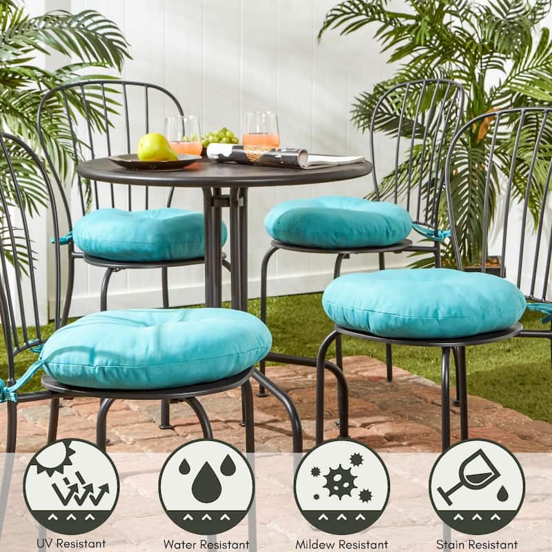 15-inch Round Outdoor Bistro Chair Cushions (Set of 2)