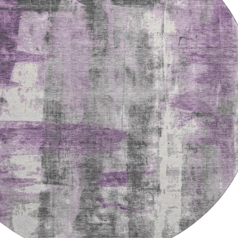 HomeRoots Abstract Transitional Round Area Rug - 8' Round