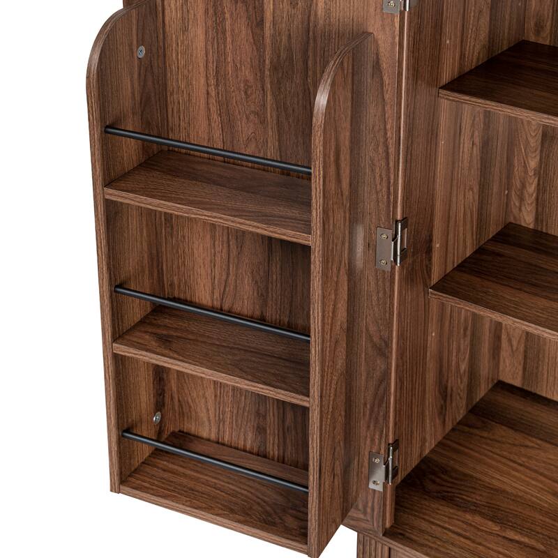 Roomfitters 71" Tall Kitchen Pantry Cabinet with 3 Pull-Out Organizers & 6 Door Shelves