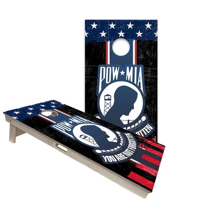 POW MIA Not Forgotten Regulation 2x4 Cornhole Board Set