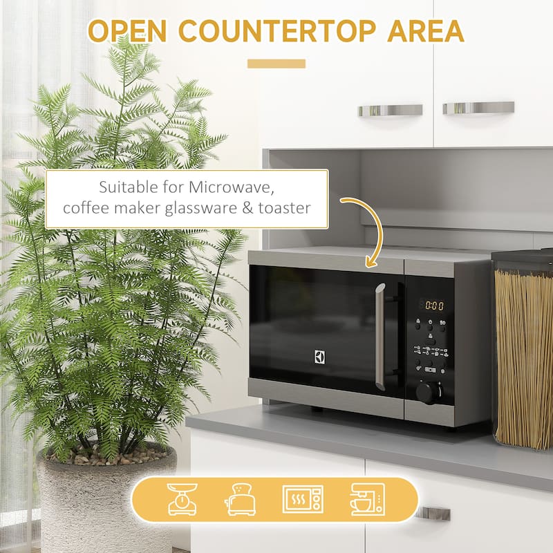 71" Modern Freestanding Kitchen Buffet Hutch With Server and Storage