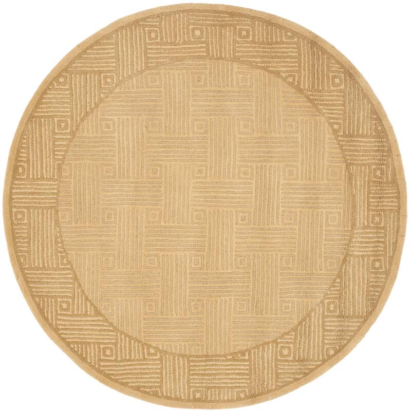 SAFAVIEH Handmade Soho Anais N.Z. Wool Rug - 4' Round - Gold/Gold