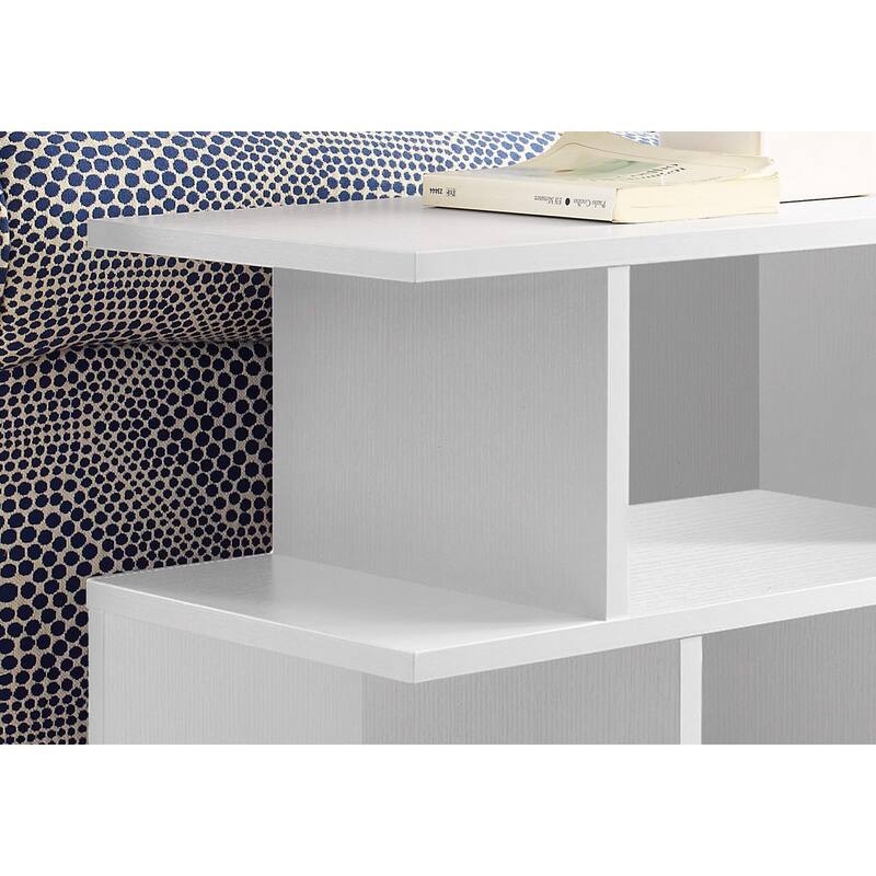 24" Rectangular Wood End Table with Six Open Shelves Perfect for Living Room or Office - 23.75”H x 11.75”W x 23.75”D