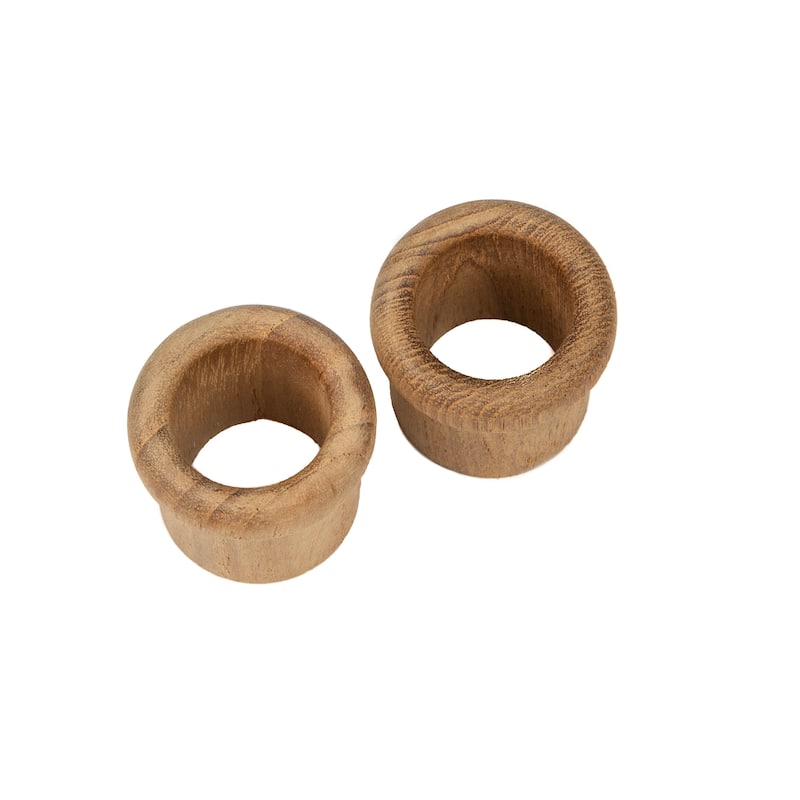 HomeRoots Set of Two Brown Wood Round Open Circle Drawer Pull Knobs - 1.25 in. x 1 in. x 1 in.
