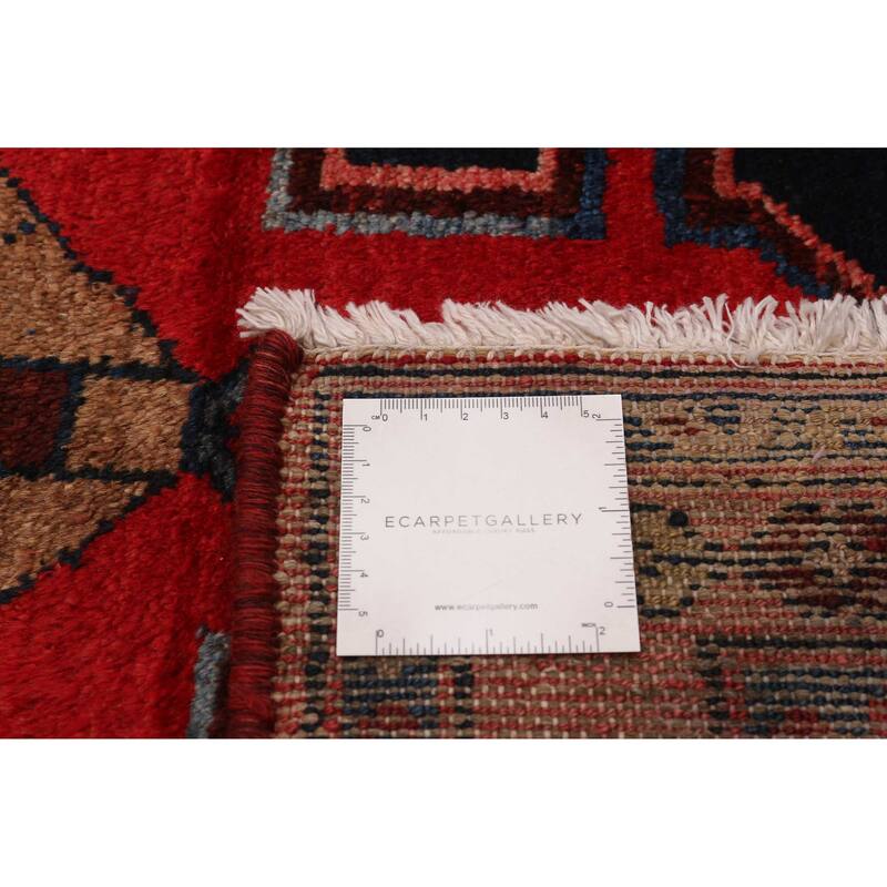 ECARPETGALLERY Hand-knotted Anadol Navy, Red Wool Rug - 3'4 x 9'8