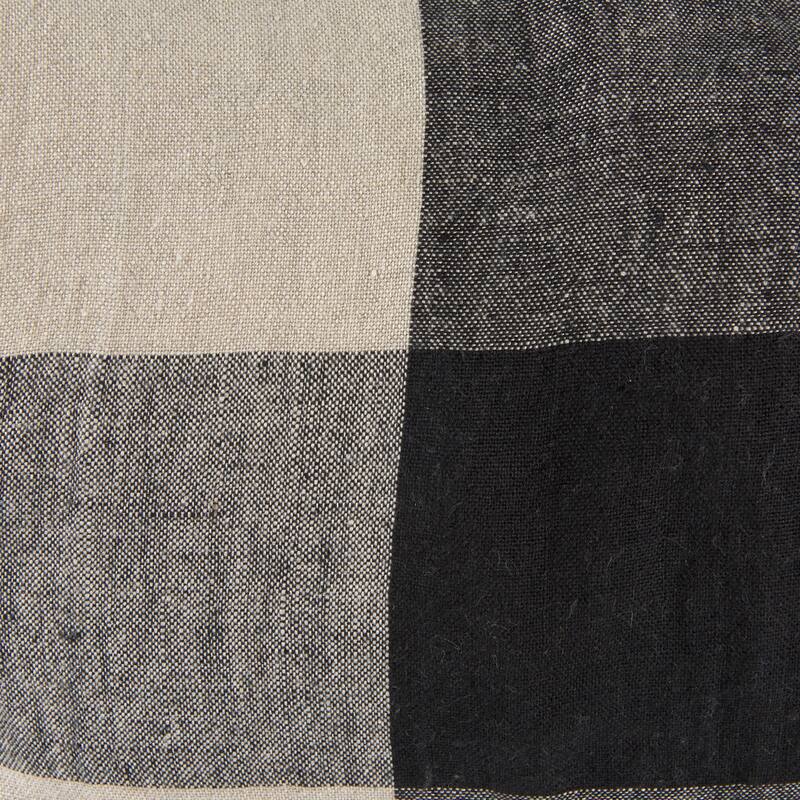 Raquel Beige & Black Plaid Decorative Pillow Cover