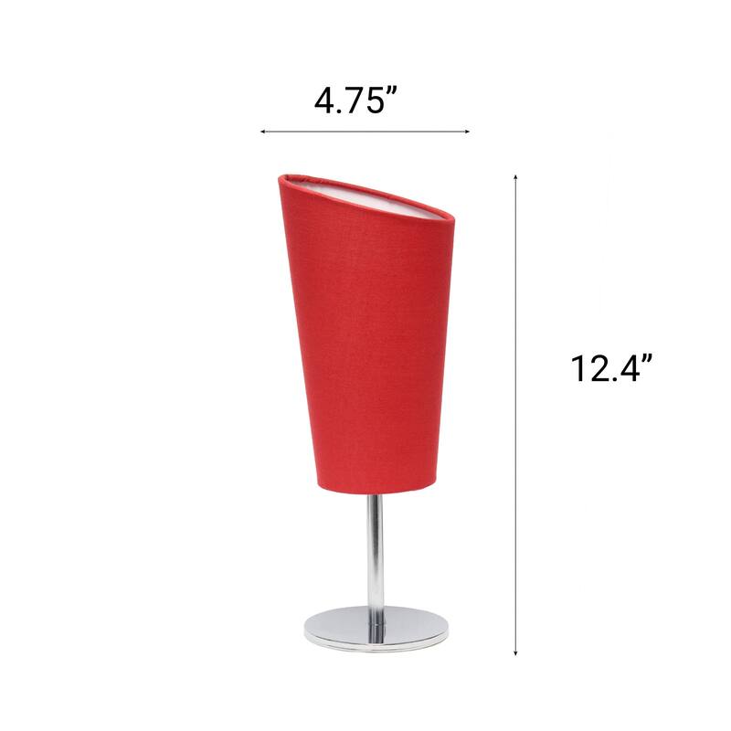 Metal Table Lamp with Slanted Shade - 12.5" - Red