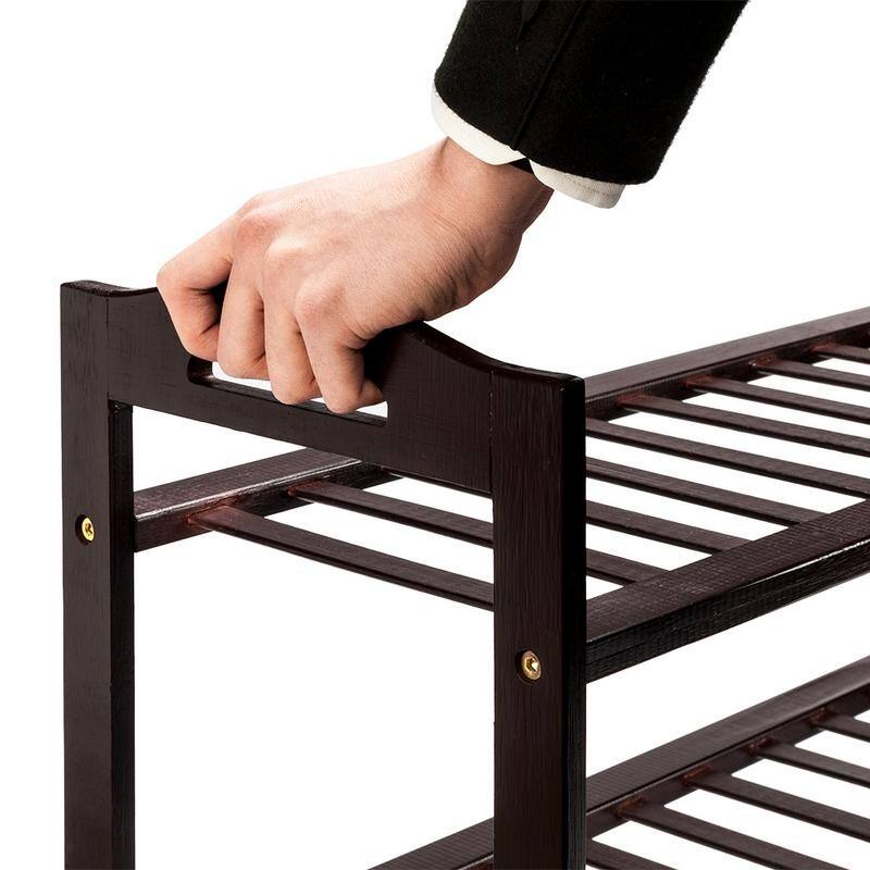 Concise 12-batten Bamboo Shoe Rack - 4-Tier