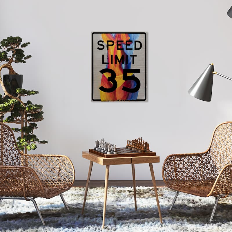Wynwood Studio JJ Hammond - Speed Limit 35 Modern & Contemporary Wall Art Canvas Print - 16 x 20