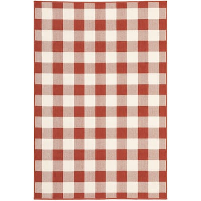 Style Haven Gingham Check Indoor/Outdoor Area Rug..