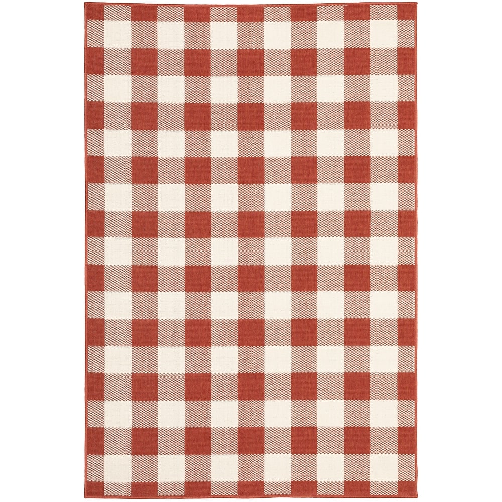 Style Haven Gingham Check Indoor/Outdoor Area Rug..