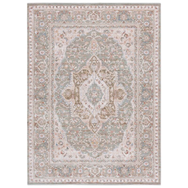 SAFAVIEH Elwood Jeka Modern Abstract Rug - Olive/Beige - 6'7" x 8'6"