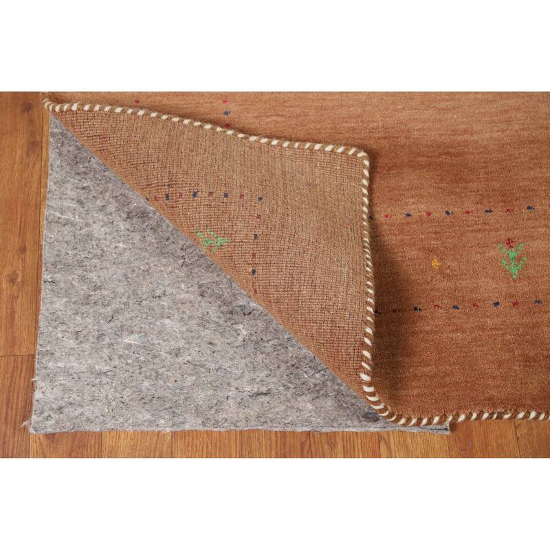 Hand Knotted Oriental 100% Wool Carpet Tribal Animal Pictorial Brown Gabbeh Area Rug - 5' 10'' X 4' 0''