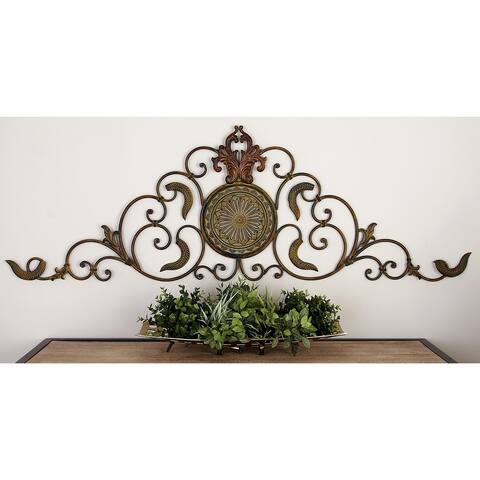 Gold Metal Rustic Wall Decor Floral and botanical 19 x 57 x 1 - 57 x 19