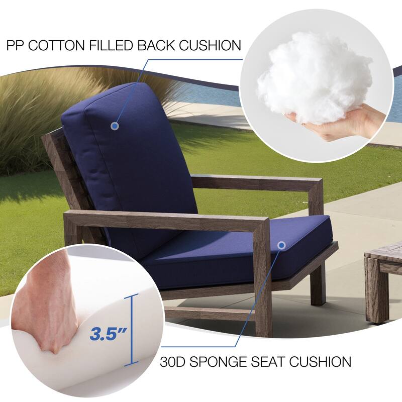 22''D x 21''W x 3.5''T Patio Fabric Outdoor Seat Cushions Set (Seat & Back)