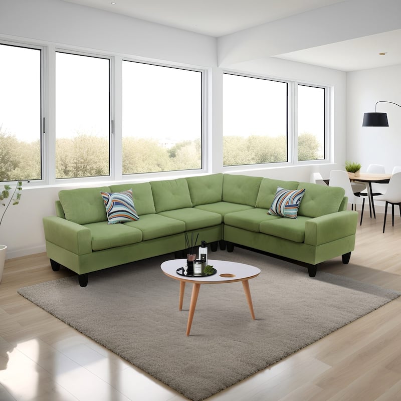 Contemporary 4-Piece L-Shaped Sectional Sofa Set