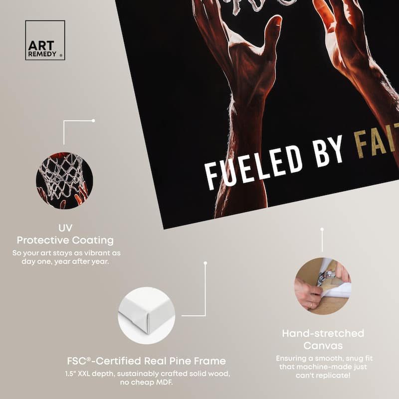 Fueled by Faith Basketball Canvas by Art Remedy, Gallery Wrapped