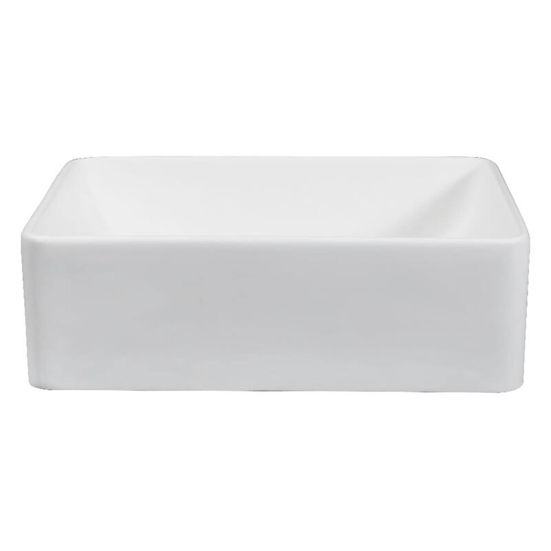 Kingston Brass Articstone 20" Rectangular Stone Composite Vessel - Matte White