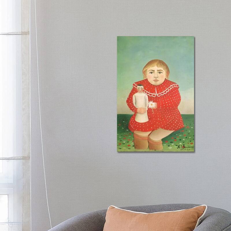 iCanvas "The Girl With A Doll, c.1892" by Henri Rousseau Canvas Print - 26x18x1.5