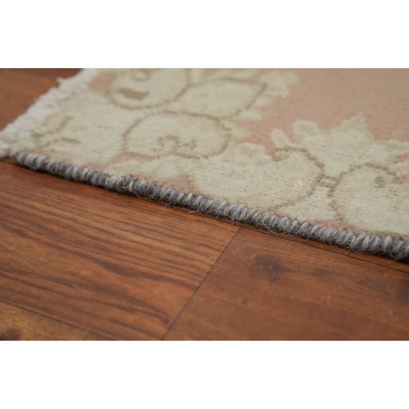 Hand Knotted Oriental 100% Wool Carpet Traditional Geometric Pink Kerman Area Rug - 2' 3'' X 1' 10''
