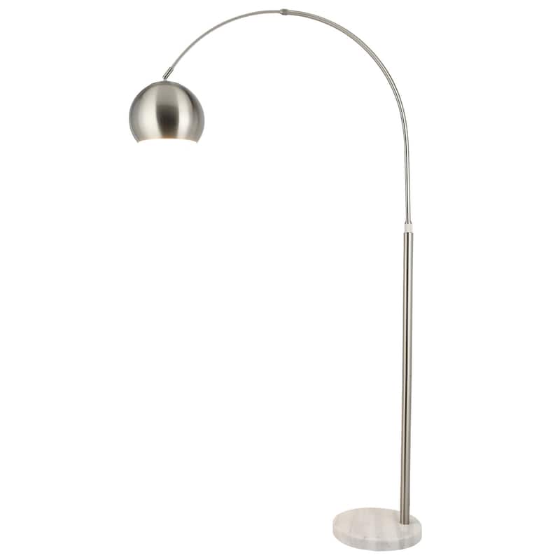 CO-Z 70" Arc Floor Lamp with Genuine Marble Base - Nickel