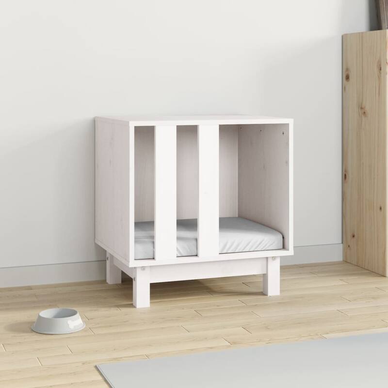 vidaXL Dog House White Solid pine wood 19.7 x 15.7 x 20.5 in Durable