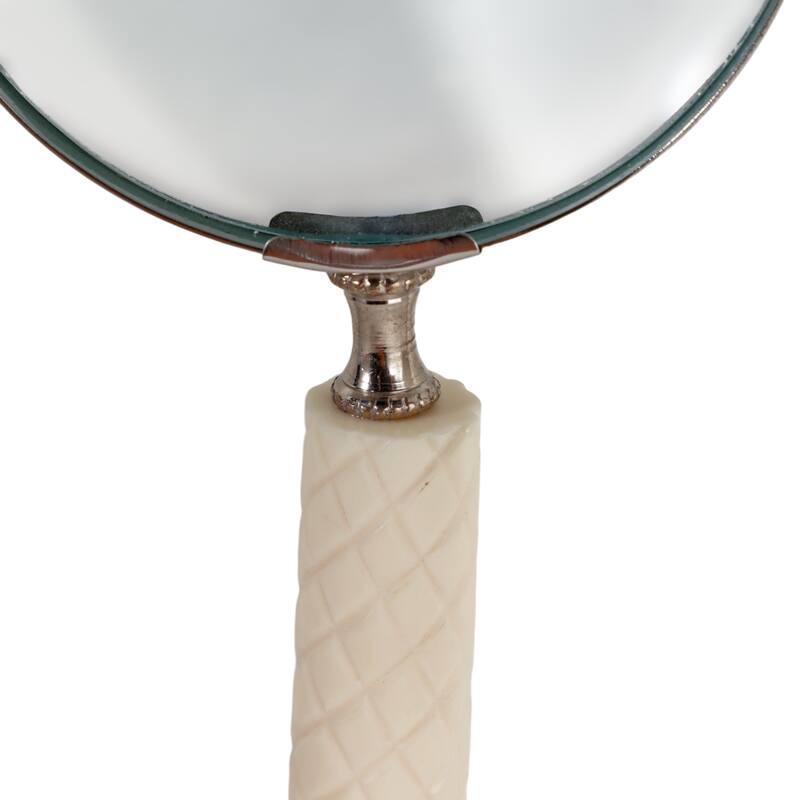 Resin Metal Decorative Object Magnifying Glass Home Decor - 1" Ivory - 4" x 9" x 0.75"
