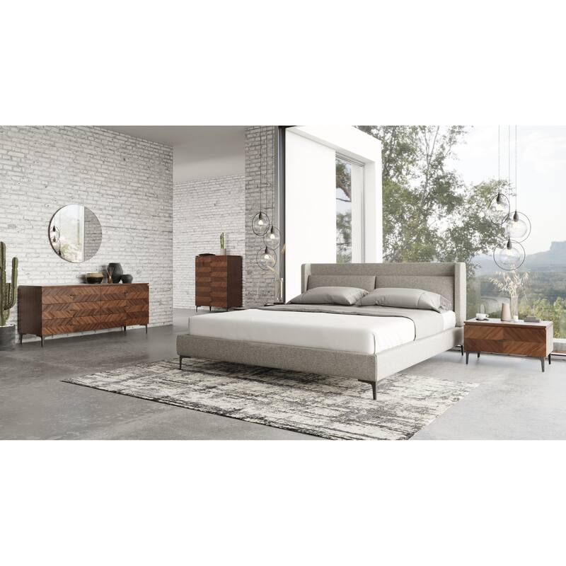 Modrest Paula Mid-Century Walnut Nightstand