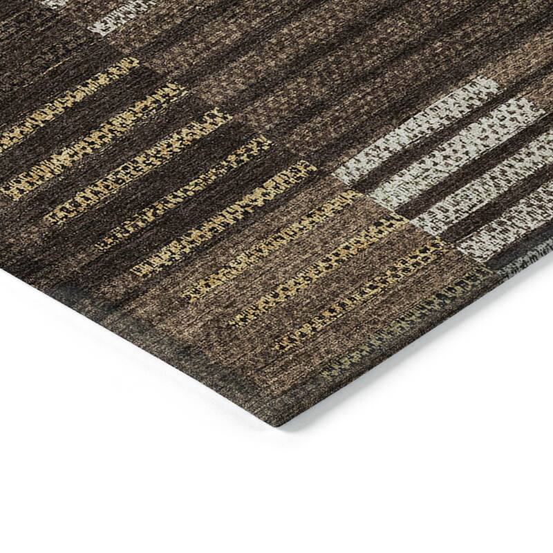 HomeRoots Striped Modern Rectangle Outdoor Rug