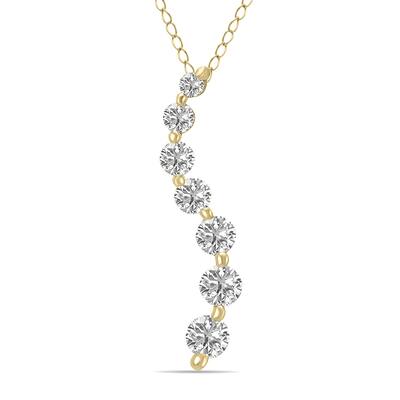 Marquee 3/4 CTW Lab Grown Diamond Journey Pendant in 10K Yellow Gold